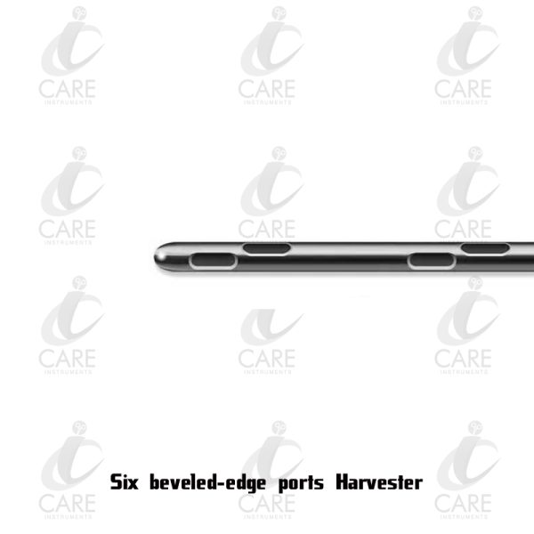 Six beveled-edge ports Harvester