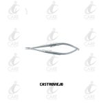 CASTROVIEJO Needle Holder | 14cm | Smooth Jaws | Flat handle with lock