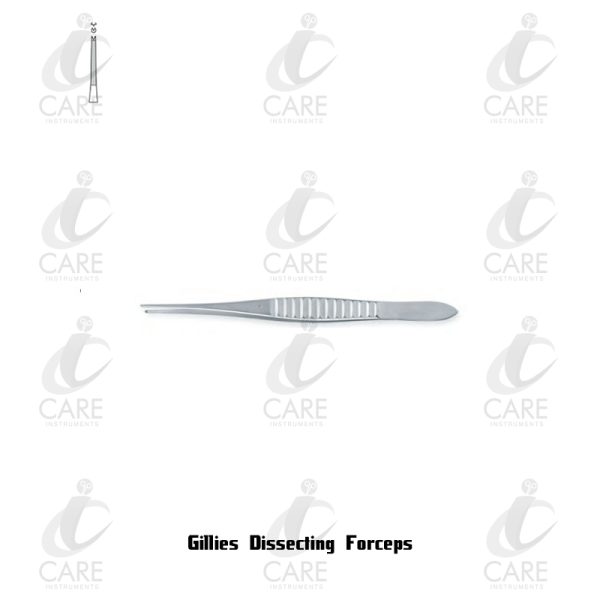 Gillies Dissecting Forceps | 1x2 Teeth with serrated platform | 15cm/6”