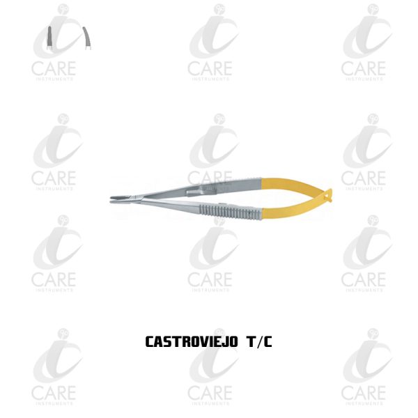 TC CASTROVIEJO | 14cm | Serrated Jaws | Round Handle with lock