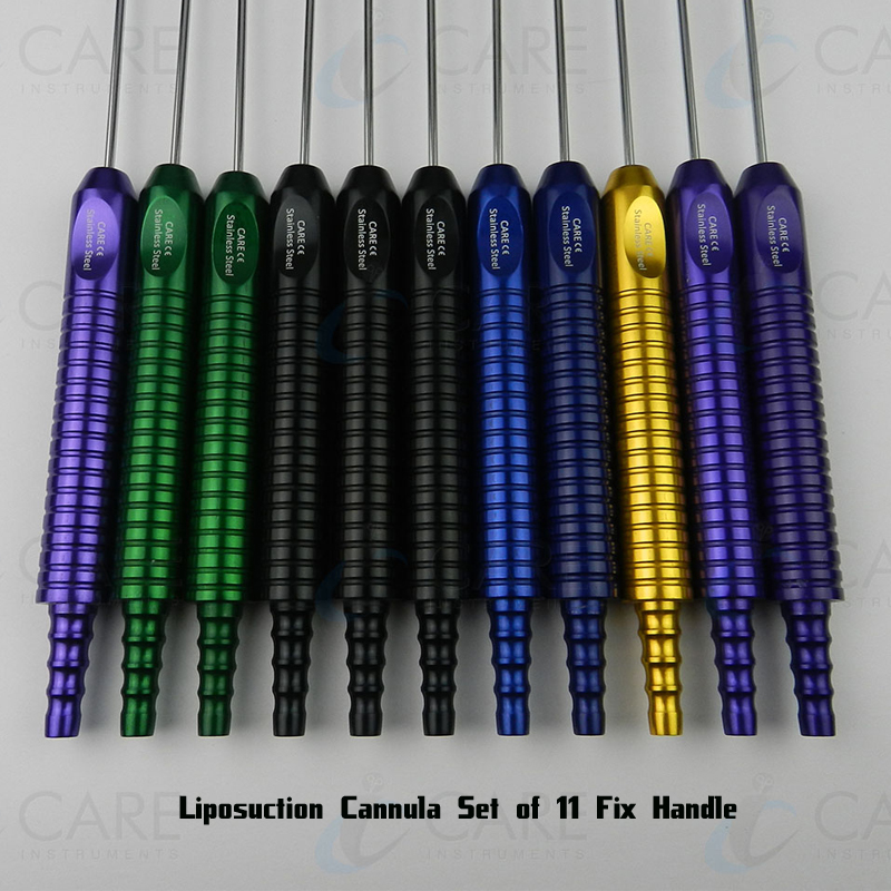 Liposuction Cannula Set of 11 Fix Handle