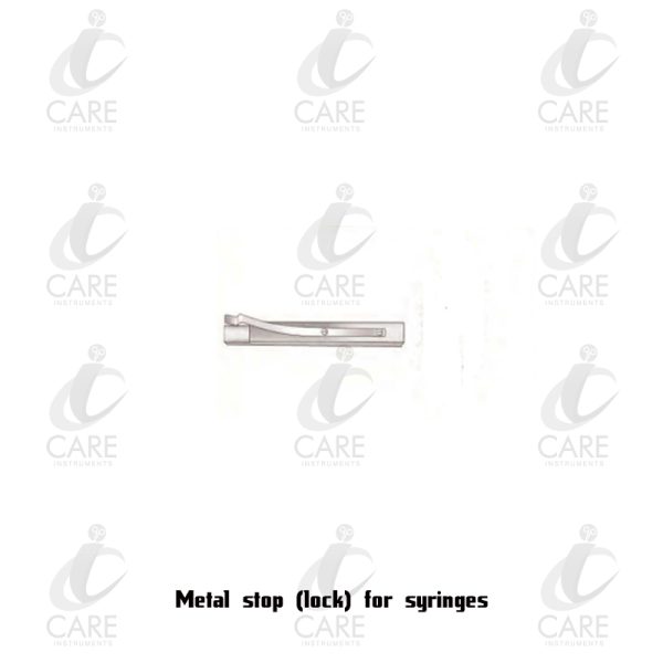 Metal stop (lock) for syringes