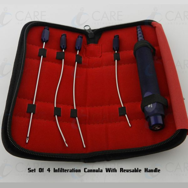 Set Of 4 Infilteration Cannula With Reusable Handle