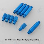 Set of 10 transfer Adapter And Syringe Stopper (Blue)