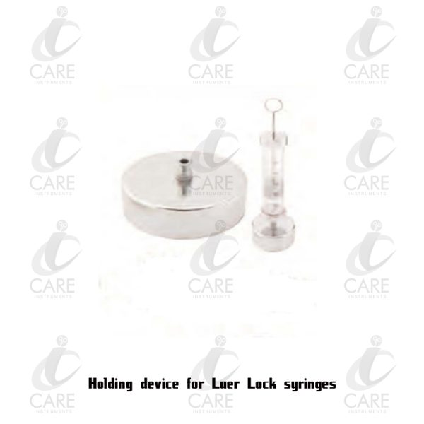 Holding device for Luer Lock syringes