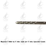 Blugerman 2 Bullet tip 1" holes single port 1" holes Liposuction Cannula