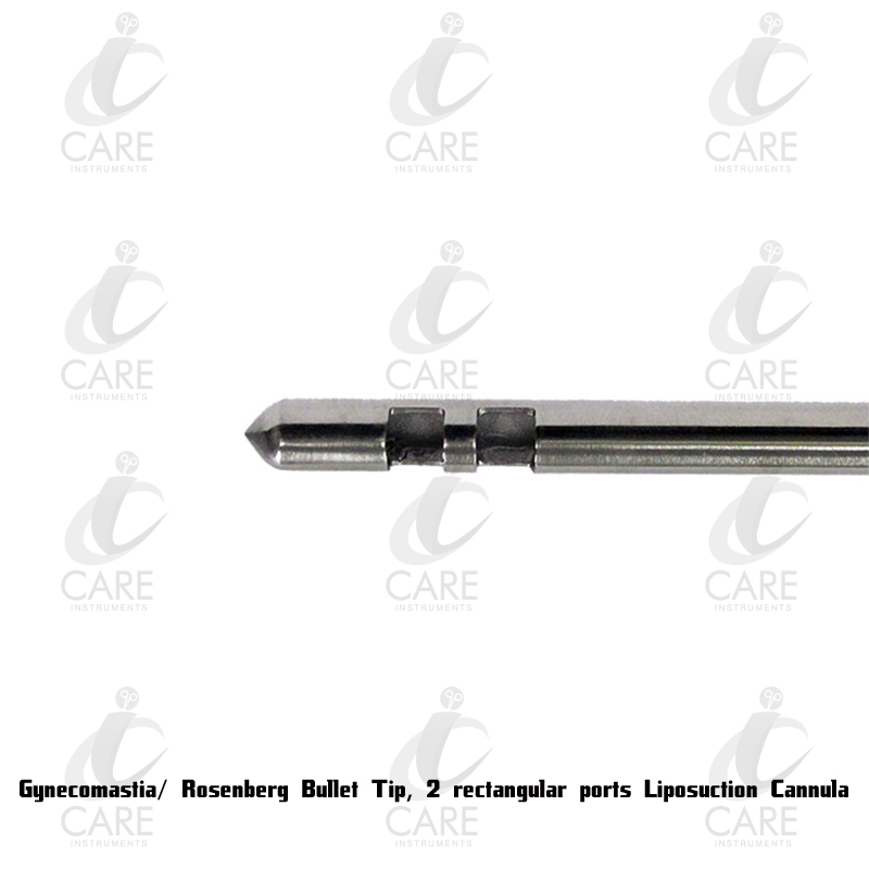 Gynecomastia/ Rosenberg Bullet Tip, 2 rectangular ports Liposuction Cannula