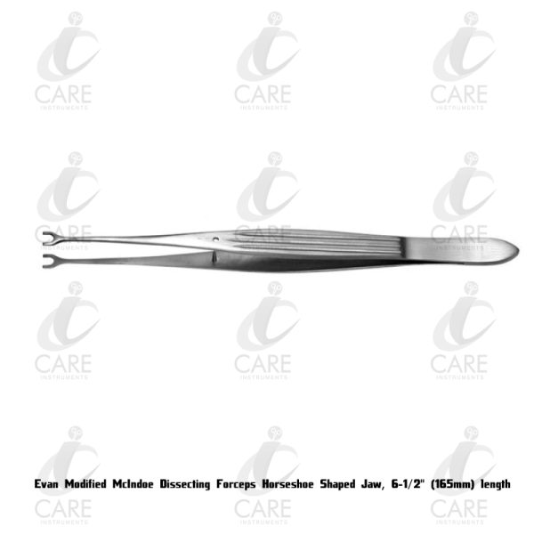 Evan Modified McIndoe Dissecting Forceps | Horseshoe Shaped Jaw | 6-1/2" (165mm) Length