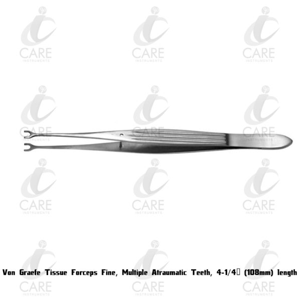 Von Graefe Tissue Forceps Fine | Multiple Atraumatic Teeth | 4-1/4" (108mm) length