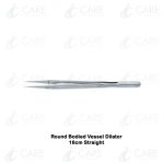 Round Bodied Vessel Dilator | 18cm | Straight with Platform | Tip diameter 0.3mm