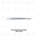 Round Bodied Vessel Dilator | 18cm | Curved with Platform | Tip diameter 0.3mm