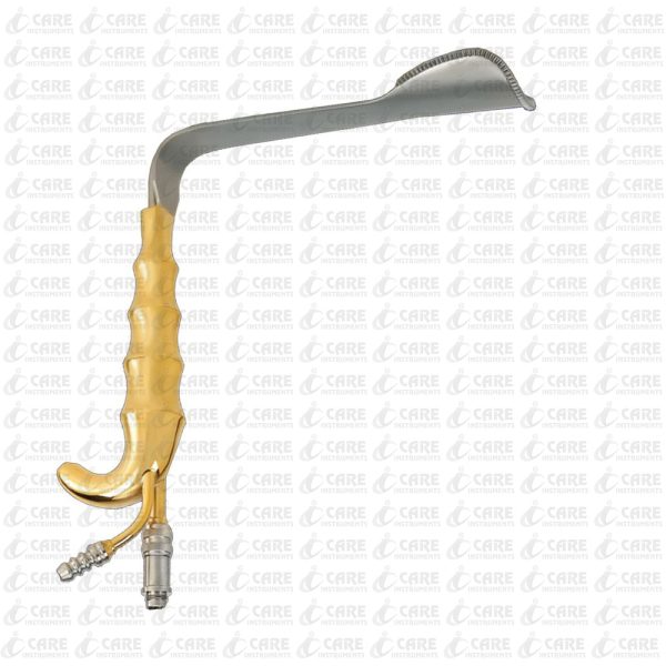 Epstein Abdominoplasty Retractor, Curved Blade With Fiber Optic And Suction Tube