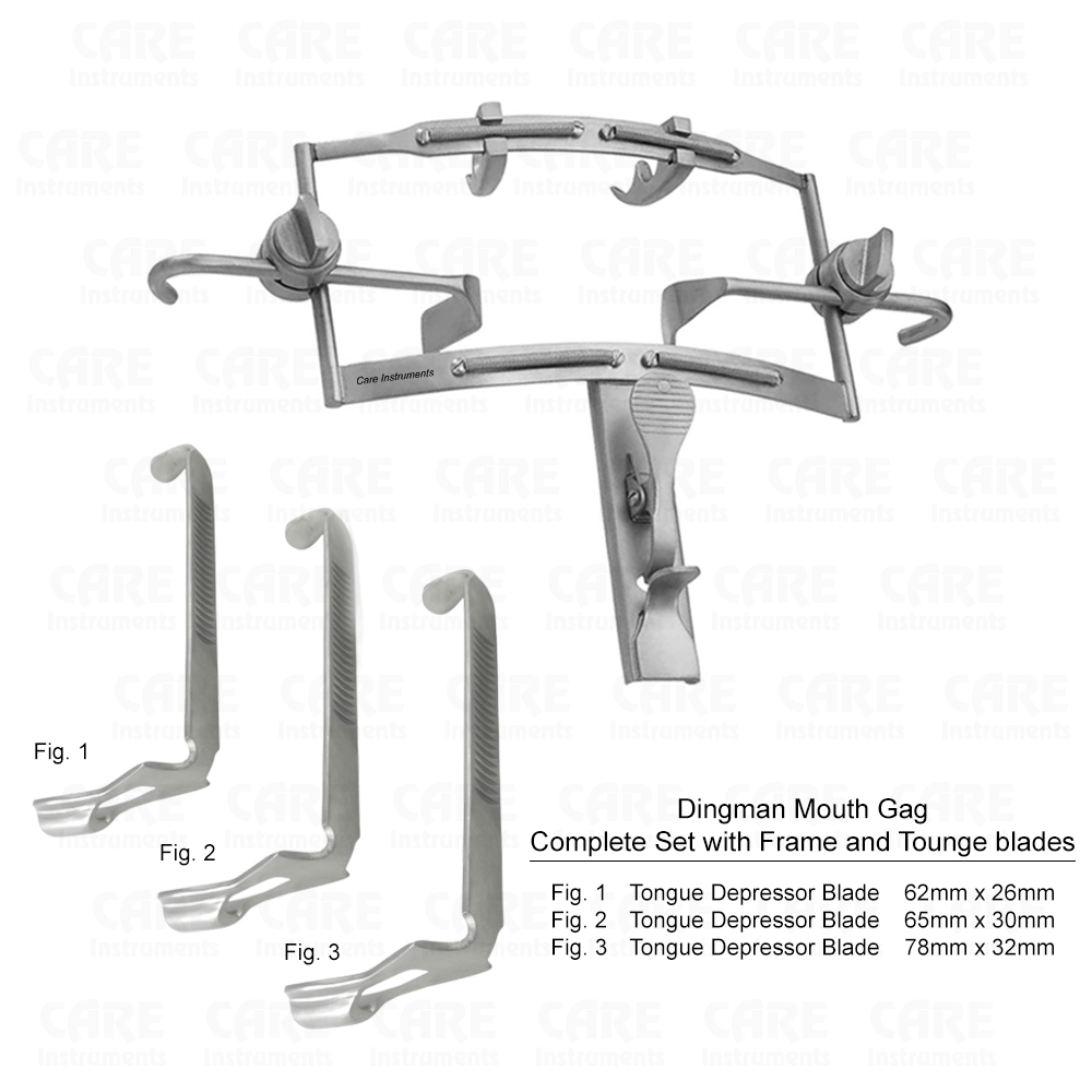 Dingman Mouth Gag Set with Tongue Blades Care Instruments