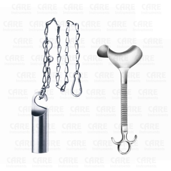 Ring Handle Doyen Retractor & Chain With Weight